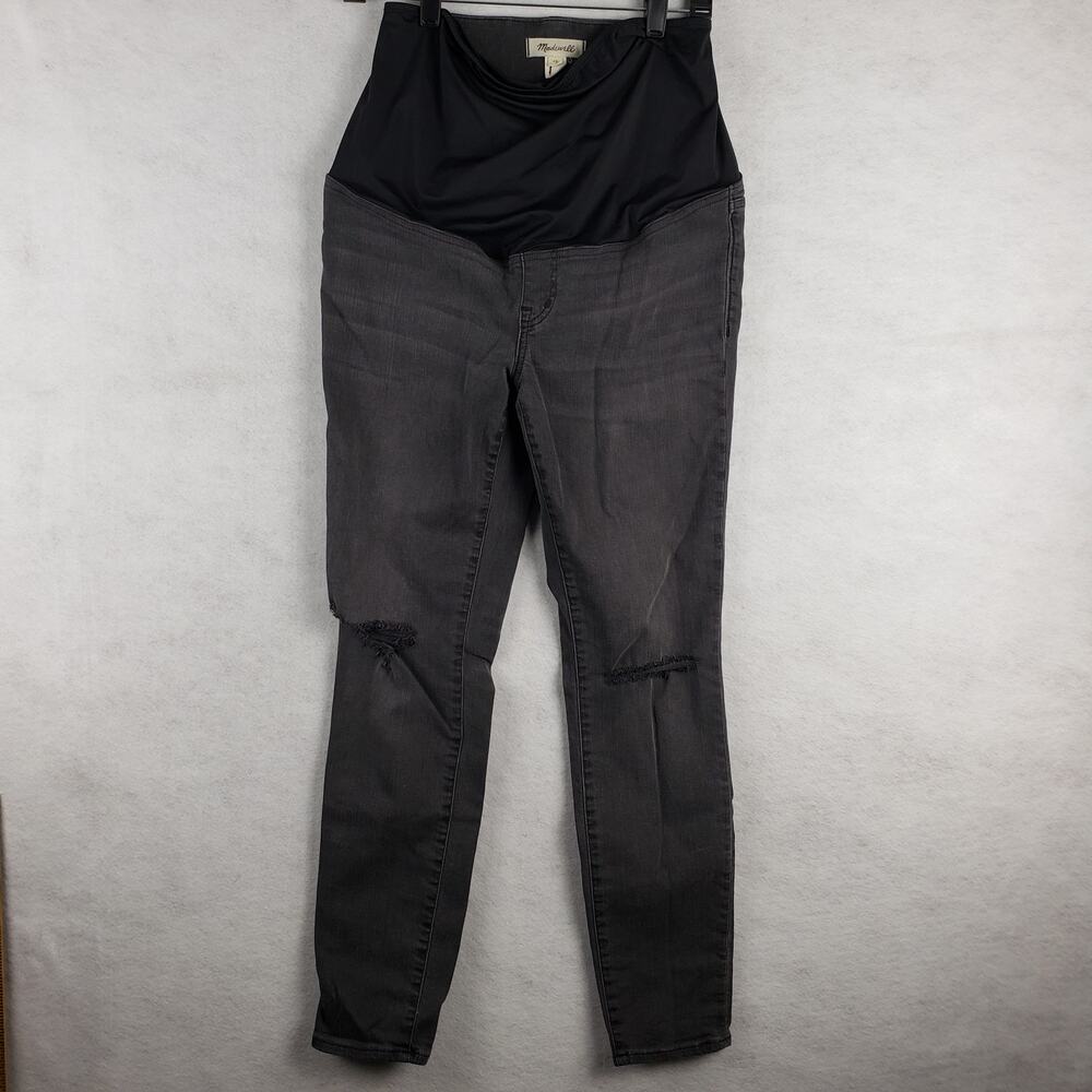 Madewell Maternity Size 29 Supportive Over The Belly Skinny Jeany Washed Black